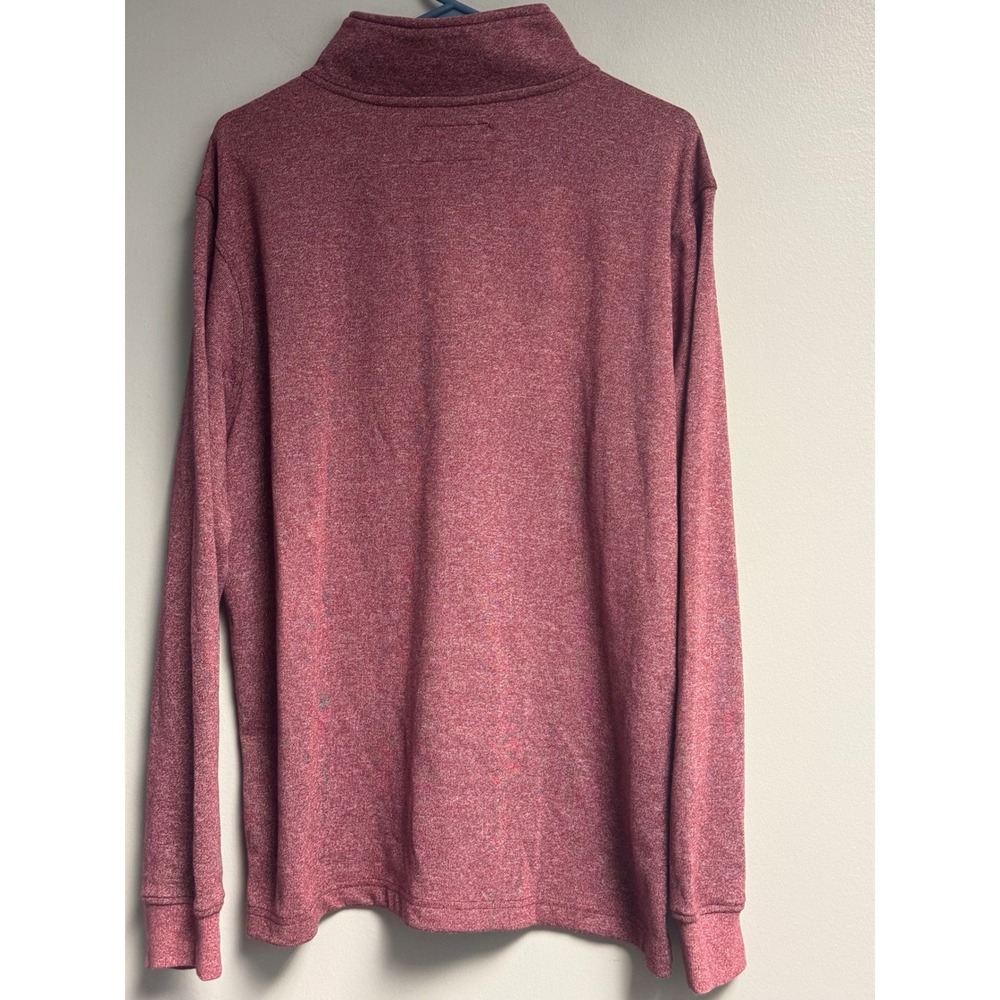 Fourcast Mens XL Quarter Zip Pullover Burgundy Mock Neck Sweater Outdoor Fish - Picture 12 of 14